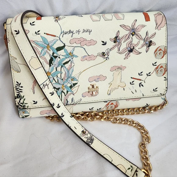 Tory Burch Emerson Poetry Of Things Crossbody Wallet - Picture 1 of 8